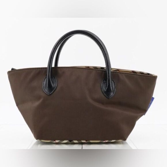 Burberry Blue Label Brown Nylon and Nova Check Mini Tote - Authentic and Vintage - Picture 2 of 6